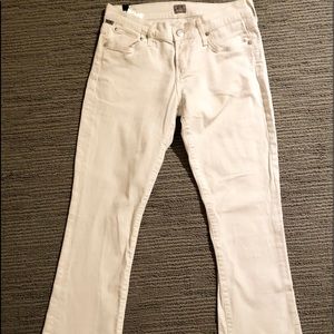 White boot cut jeans